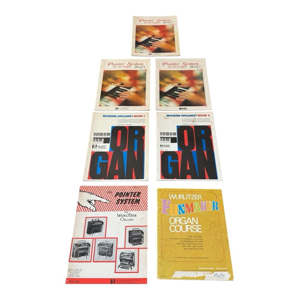 Wurlitzer 127 Home Entertainment Organ Course 8 Book Lot with Sheet Music